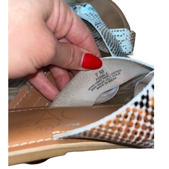 Beach by Matisse Animal Print Sandals Women's Size 7 Python Snakeskin Pebble - Picture 9 of 9